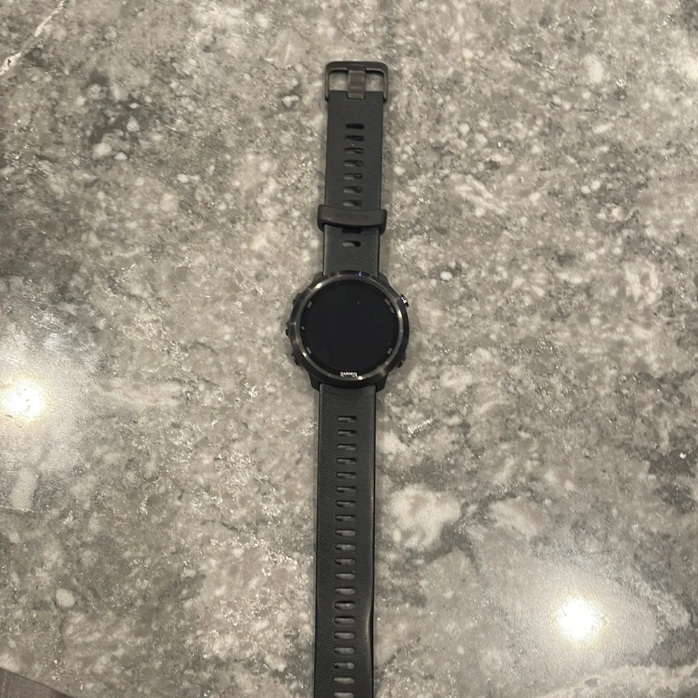 garmin Black Smartwatch with Black Silicone Band